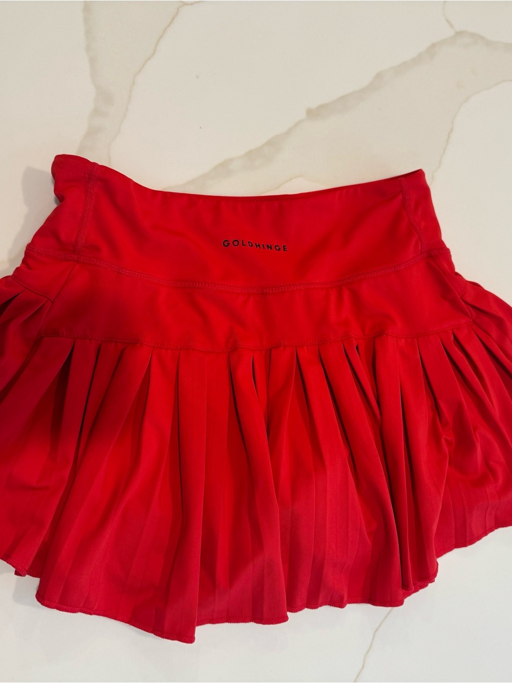 Goldhinge Red Pleated Tennis Skort